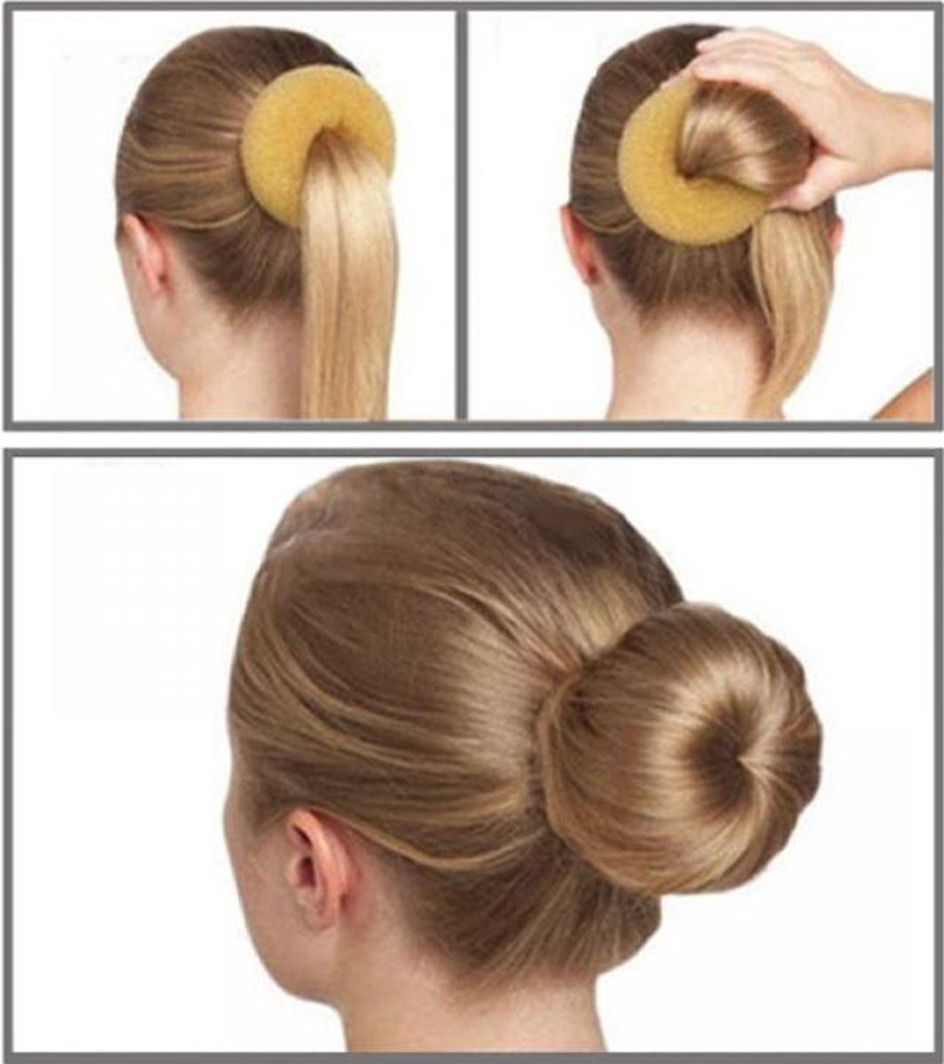 Haardonut - Bun maker - Set van 2 - Blond